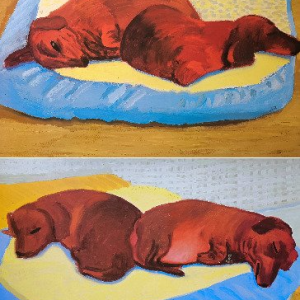 David Hockney (1937) - "Dog Painting 38 & 43, 1995" (Set)
